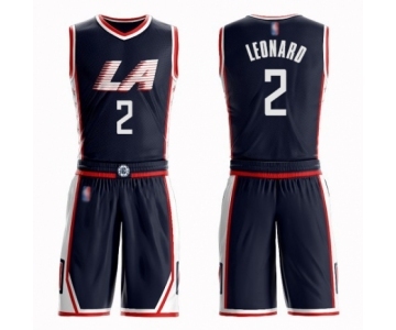 Men's Los Angeles Clippers #2 Kawhi Leonard Swingman Navy Blue Basketball Suit Jersey - City Edition