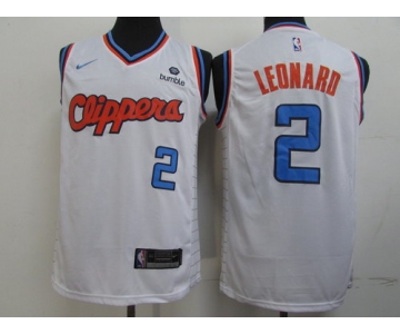 Men's Los Angeles Clippers #2 Kawhi Leonard White City Edition Nike Swingman Jerseys