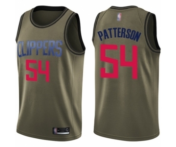Men's Los Angeles Clippers #54 Patrick Patterson Swingman Green Salute to Service Basketball Jersey