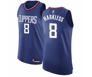 Men's Los Angeles Clippers #8 Moe Harkless Authentic Blue Basketball Jersey - Icon Edition