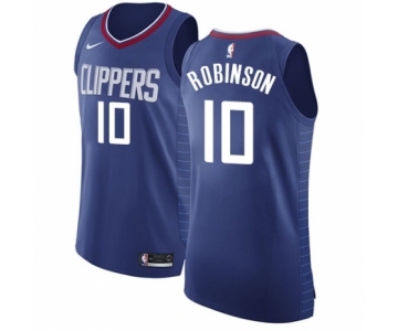Men's Nike Los Angeles Clippers #10 Jerome Robinson Authentic Blue NBA Jersey - Icon Edition