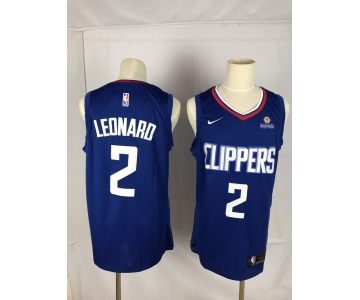 Men's Nike Los Angeles Clippers #2 Kawhi Leonard Authentic Blue NBA Jersey - Icon Edition