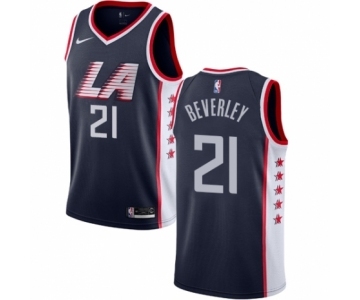 Men's Nike Los Angeles Clippers #21 Patrick Beverley Swingman Navy Blue NBA Jersey - City Edition