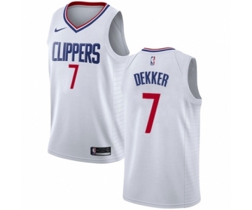 Men's Nike Los Angeles Clippers #7 Sam Dekker Swingman White NBA Jersey - Association Edition