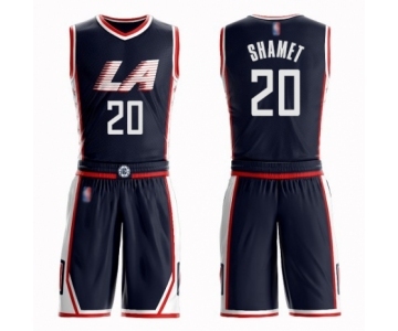 Women's Los Angeles Clippers #20 Landry Shamet Swingman Navy Blue Basketball Suit Jersey - City Edition