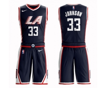 Women's Los Angeles Clippers #33 Wesley Johnson Swingman Navy Blue Basketball Suit Jersey - City Edition