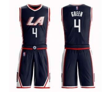 Youth Los Angeles Clippers #4 JaMychal Green Swingman Navy Blue Basketball Suit Jersey - City Edition