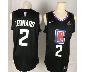 Youth Nike Los Angeles Clippers #2 Kawhi Leonard Swingman Black NBA Jersey Statement Edition