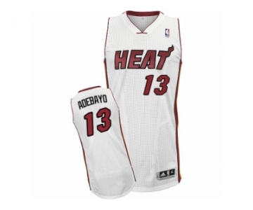 Men Adidas Miami Heat #13 Edrice Adebayo Authentic White Home NBA Jersey