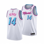 Men Miami Heat #14 Tyler Herro White 2024-25 City Edition Stitched Basketball Jersey