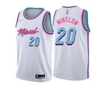 Men Nike Miami Heat #20 Justise Winslow Authentic White NBA Jersey - City Edition