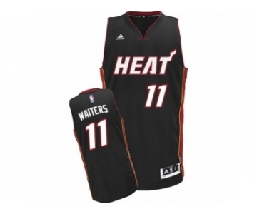 Men's Adidas Miami Heat #11 Dion Waiters Swingman Black Road NBA Jersey