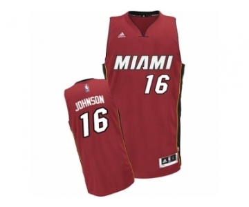 Men's Adidas Miami Heat #16 James Johnson Swingman Red Alternate NBA Jersey