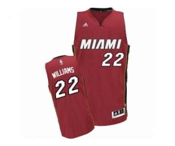 Men's Adidas Miami Heat #22 Derrick Williams Swingman Red Alternate NBA Jersey