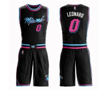 Men's Miami Heat #0 Meyers Leonard Authentic Black Basketball Suit Jersey - City Edition