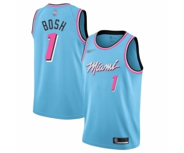 Men's Miami Heat #1 Chris Bosh Swingman Blue Basketball Jersey - 2019-20 City Edition