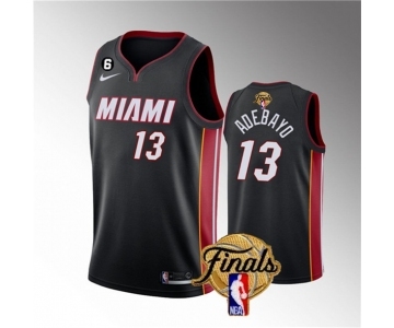 Men's Miami Heat #13 Bam Adebayo Black 2023 Finals Icon Edition With NO.6 Patch Stitched Basketball Jersey