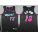 Men's Miami Heat #13 Bam Adebayo Black 2025-26 City Edition Stitched Basketball Jersey