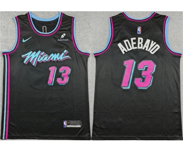 Men's Miami Heat #13 Bam Adebayo Black 2025-26 City Edition Stitched Basketball Jersey