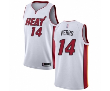 Men's Miami Heat #14 Tyler Herro Authentic White Basketball Jersey - Association Edition