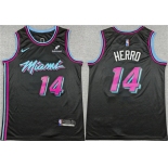 Men's Miami Heat #14 Tyler Herro Black 2025-26 City Edition Stitched Basketball Jersey Men's Miami Heat #14 Tyler Herro Black 2025-26 City Edition Stitched Basketball Jersey