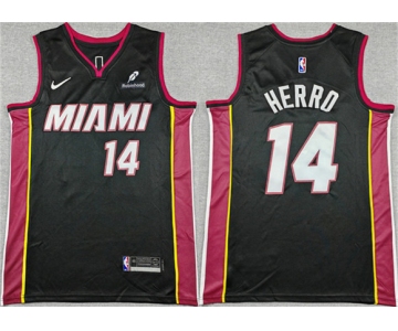 Men's Miami Heat #14 Tyler Herro Black Icon Edition Stitched Basketball Jersey