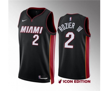 Men's Miami Heat #2 Terry Rozier III Black Icon Edition Stitched Basketball Jersey