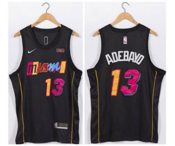 Men's Miami Heat 2021-22 City Edition #13 Bam Adebayo Black Stitched Basketball Jersey