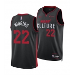 Men's Miami Heat #22 Andrew Wiggins Black 2025 City Edition Stitched Basketball Jersey