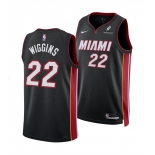 Men's Miami Heat #22 Andrew Wiggins Black 2025 Icon Edition Swingman Stitched Basketball Jersey