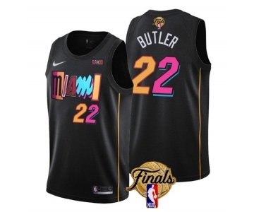 Men's Miami Heat #22 Jimmy Butler Black 2023 Finals City Edition Stitched Basketball Jersey