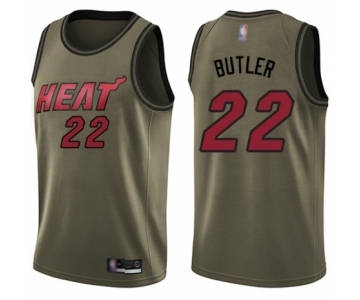 Men's Miami Heat #22 Jimmy Butler Swingman Green Salute to Service Basketball Jersey