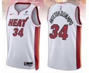 Men's Miami Heat #34 Giannis Antetokounmpo White 2025 Association Edition Swingman Stitched Basketball Jersey Men's Miami Heat #34 Giannis Antetokounmpo White 2025 Association Edition Swingman Stitched Basketball Jersey