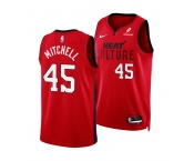 Men's Miami Heat #45 Davion Mitchell Red 2025 City Edition Stitched Basketball Jersey