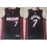 Men's Miami Heat #7 Giannis Antetokounmpo Black 2026 Icon Edition Swingman Stitched Basketball Jersey