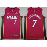Men's Miami Heat #7 Giannis Antetokounmpo Red 2025 Statement Edition Swingman Stitched Basketball Jersey