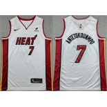 Men's Miami Heat #7 Giannis Antetokounmpo White 2026 Association Edition Swingman Stitched Basketball Jersey Men's Miami Heat #7 Giannis Antetokounmpo White 2026 Association Edition Swingman Stitched Basketball Jersey