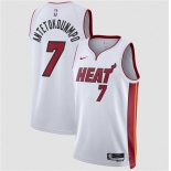 Men's Miami Heat #7 Giannis Antetokounmpo White 2026 Association Edition Swingman Stitched Jersey Men's Miami Heat #7 Giannis Antetokounmpo White 2026 Association Edition Swingman Stitched Jersey