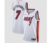 Men's Miami Heat #7 Giannis Antetokounmpo White 2026 Association Edition Swingman Stitched Jersey Men's Miami Heat #7 Giannis Antetokounmpo White 2026 Association Edition Swingman Stitched Jersey