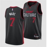 Men's Miami Heat #7 Kel'el Were Black 2024 Draft City Edition Stitched Basketball Jersey