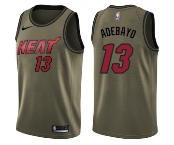 Men's Nike Miami Heat #13 Edrice Adebayo Swingman Green Salute to Service NBA Jersey