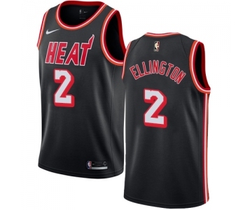 Men's Nike Miami Heat #2 Wayne Ellington Swingman Black Black Fashion Hardwood Classics NBA Jersey