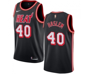 Men's Nike Miami Heat #40 Udonis Haslem Swingman Black Black Fashion Hardwood Classics NBA Jersey