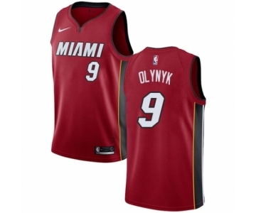 Men's Nike Miami Heat #9 Kelly Olynyk Swingman Red NBA Jersey Statement Edition