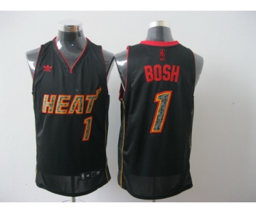 nba miami heat #1 bosh black[black orange number][fans edition]