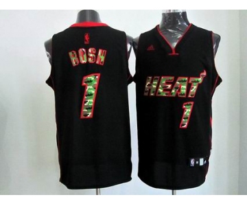 nba miami heat #1 bosh black[camo fashion swingman]