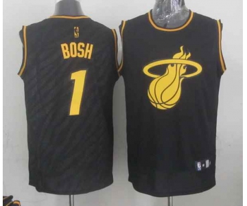 nba miami heat #1 bosh black[gold lettering fashion]