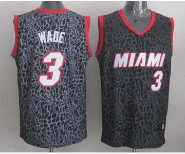 nba miami heat #3 wade black leopard print[2014 new]
