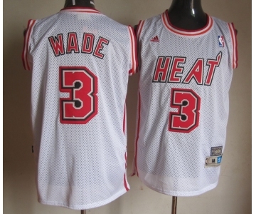 nba miami heat #3 wade white[revolution 30 swingman]