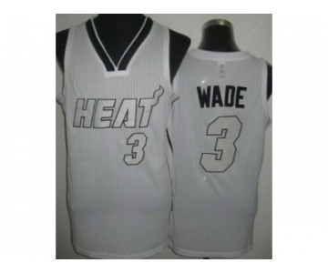 nba miami heat #3 wade white[silver number]
